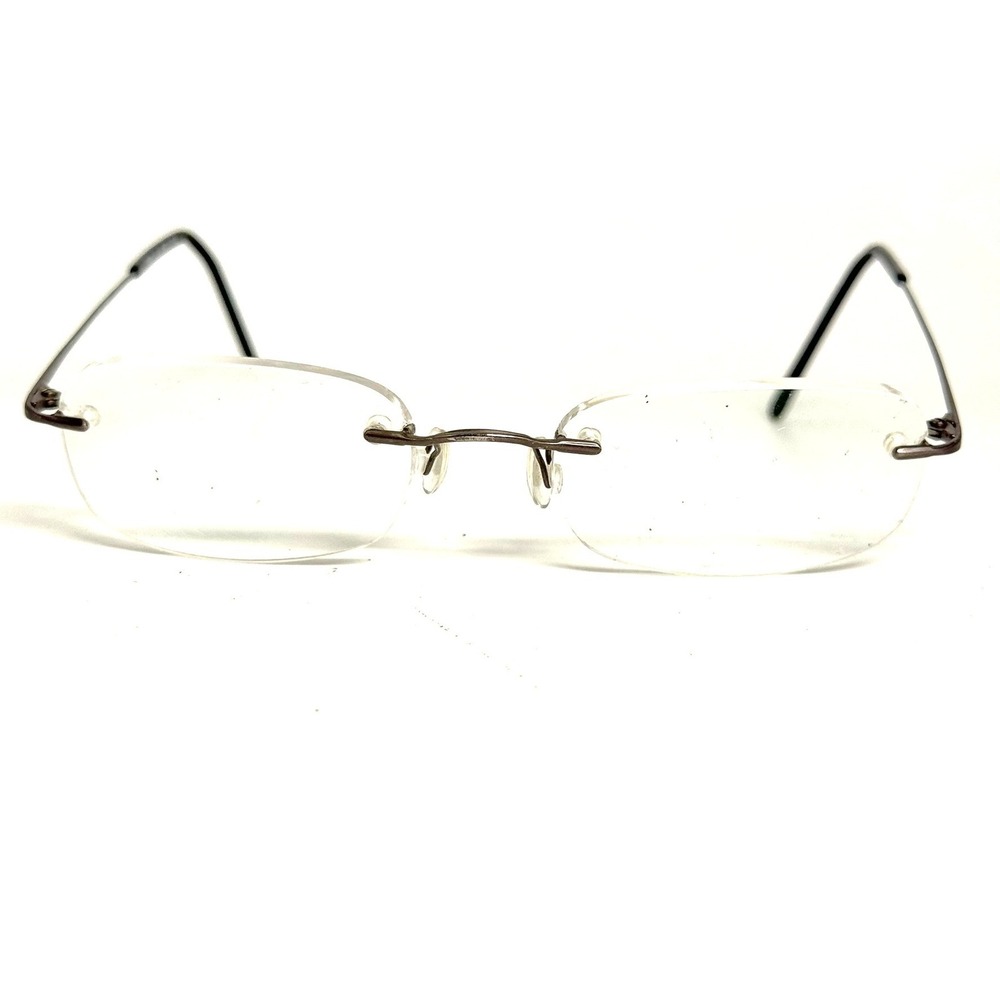 Marchon Airlock 2 Rimless Eyeglasses 760/10 34 Titanium Gray 48-21-135 Oval